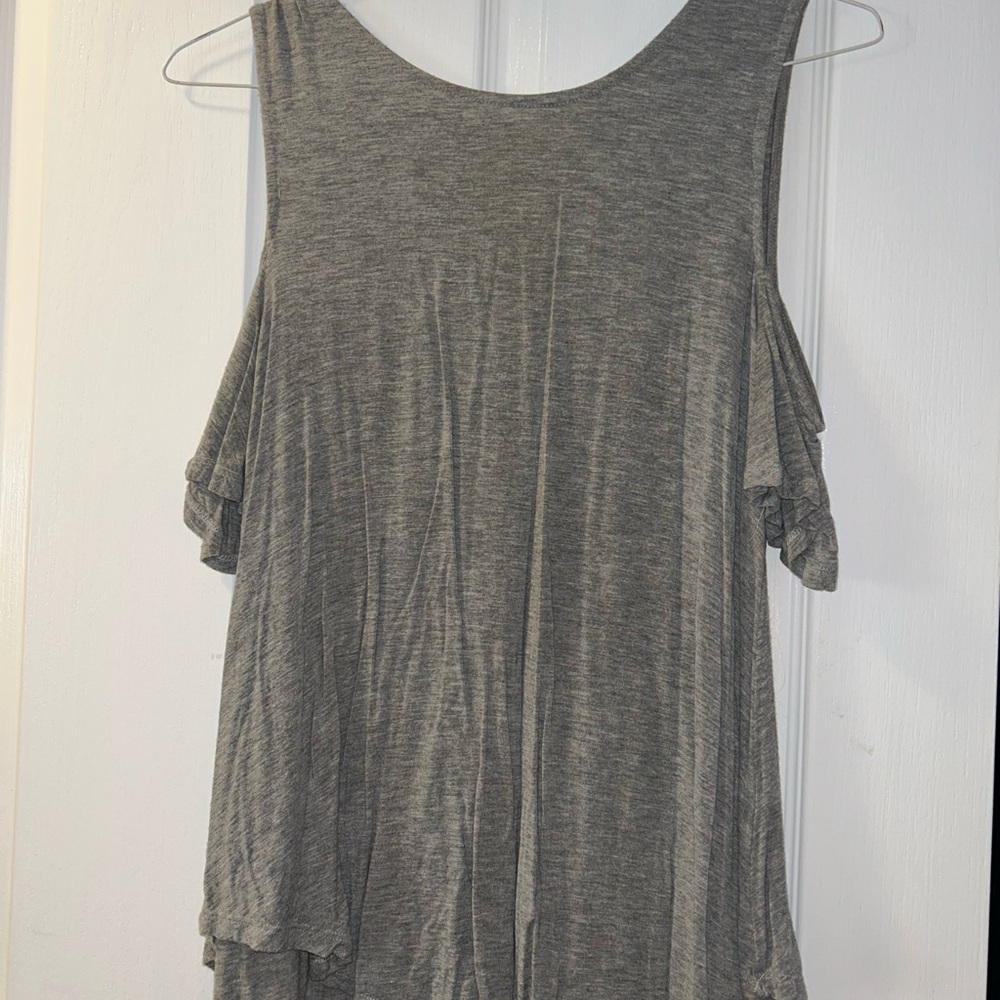 Gray Women's Cold Shoulder Top